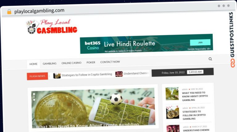 Publish Guest Post on playlocalgambling.com