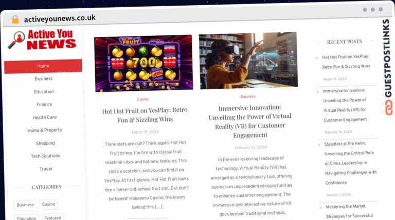 Publish Guest Post on activeyounews.co.uk