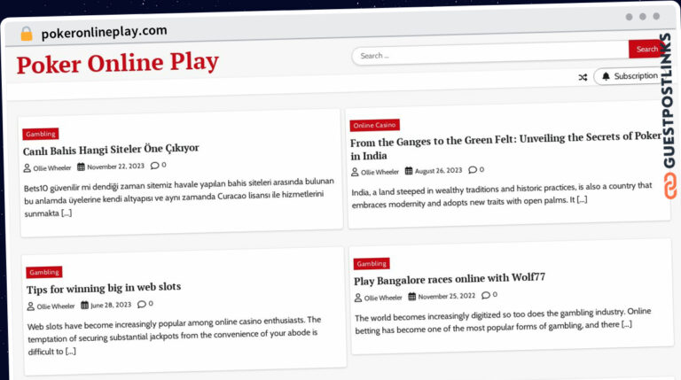 Publish Guest Post on pokeronlineplay.com