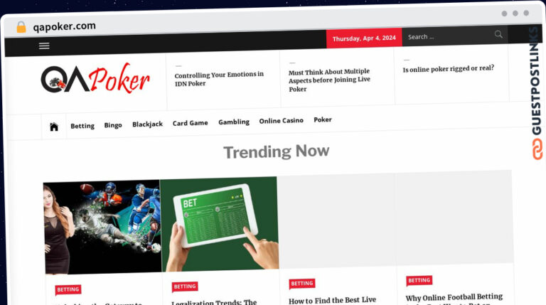 Publish Guest Post on qapoker.com