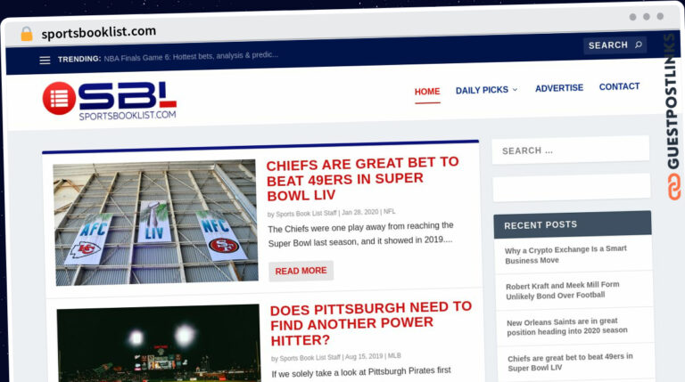 Publish Guest Post on sportsbooklist.com