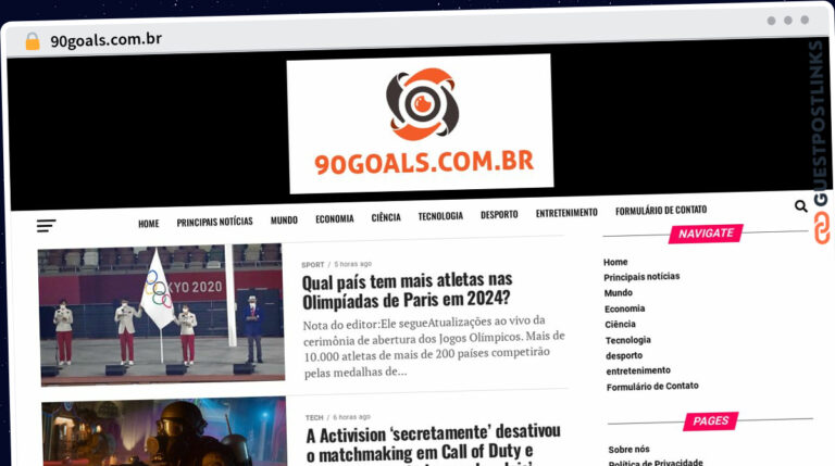 Publish Guest Post on 90goals.com.br