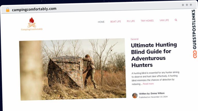 Publish Guest Post on campingcomfortably.com