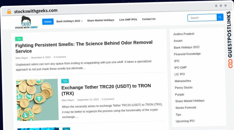Publish Guest Post on stockswithgeeks.com