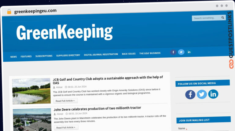 Publish Guest Post on greenkeepingeu.com