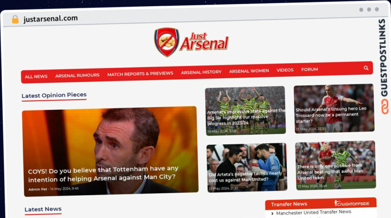 Publish Guest Post on justarsenal.com