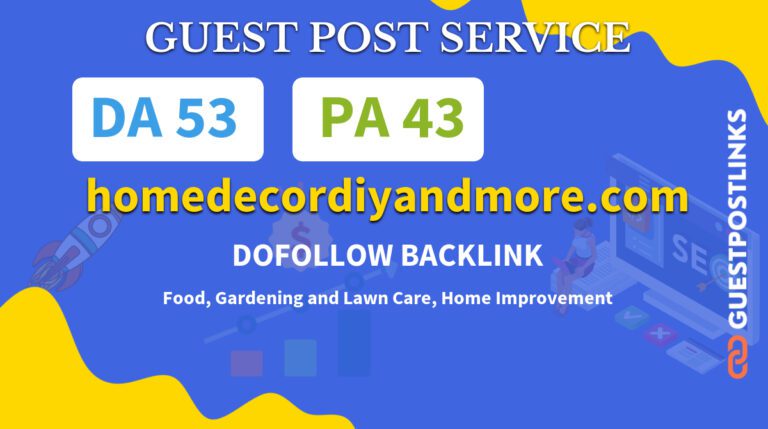 Buy Guest Post on homedecordiyandmore.com