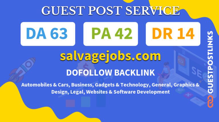 Buy Guest Post on salvagejobs.com