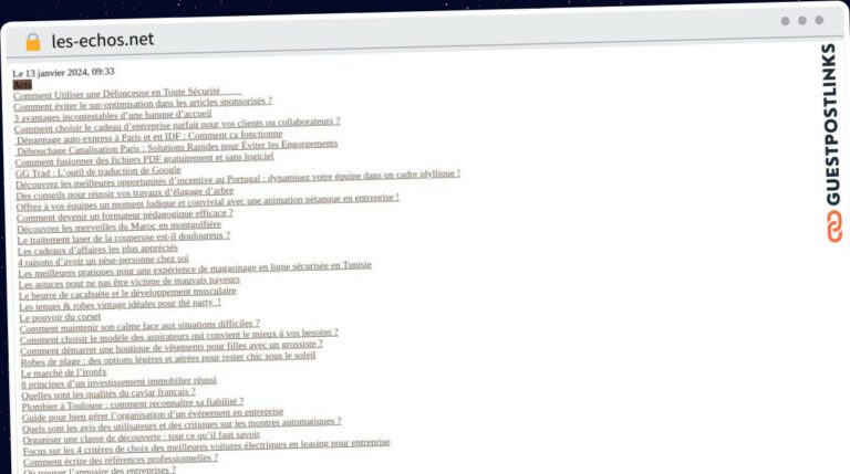 Publish Guest Post on les-echos.net