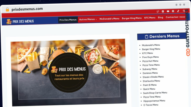 Publish Guest Post on prixdesmenus.com