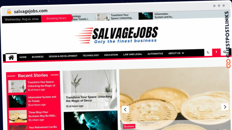 Publish Guest Post on salvagejobs.com