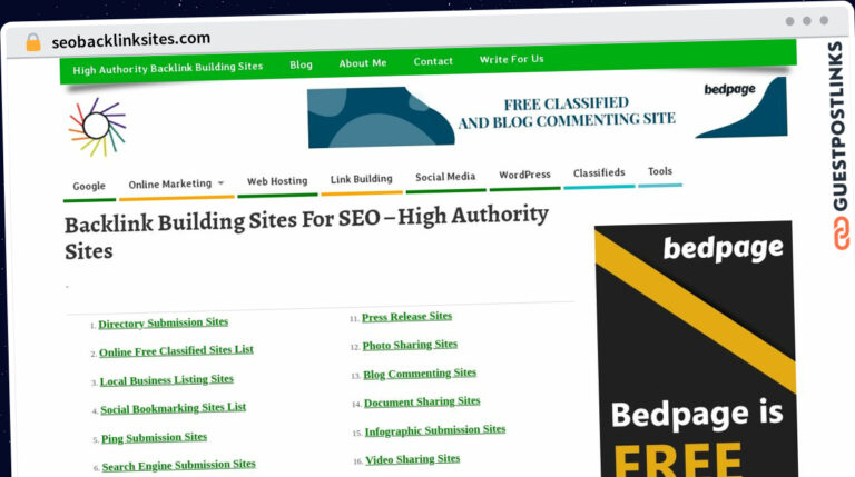 Publish Guest Post on seobacklinksites.com