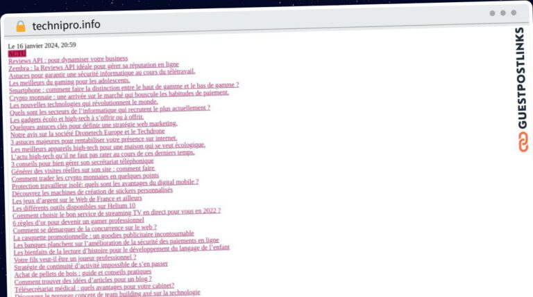Publish Guest Post on technipro.info