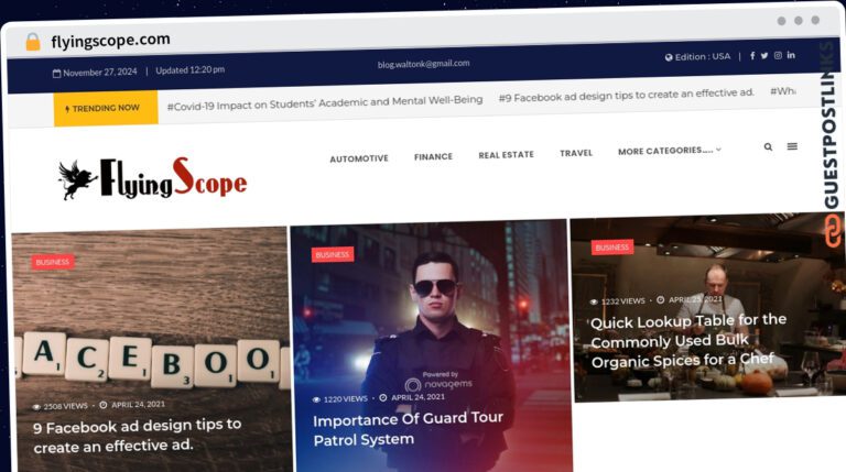 Publish Guest Post on flyingscope.com