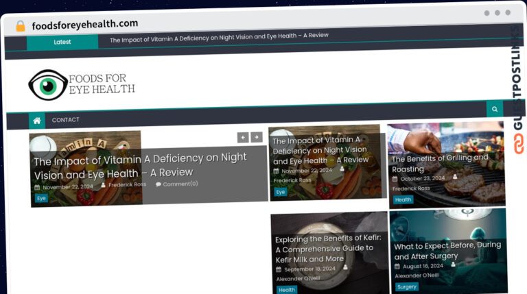 Publish Guest Post on foodsforeyehealth.com