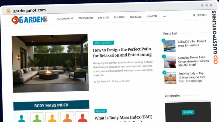 Publish Guest Post on gardenjanot.com