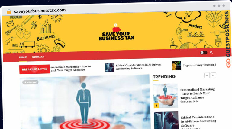 Publish Guest Post on saveyourbusinesstax.com