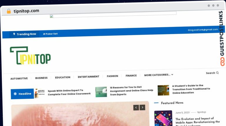 Publish Guest Post on tipnitop.com