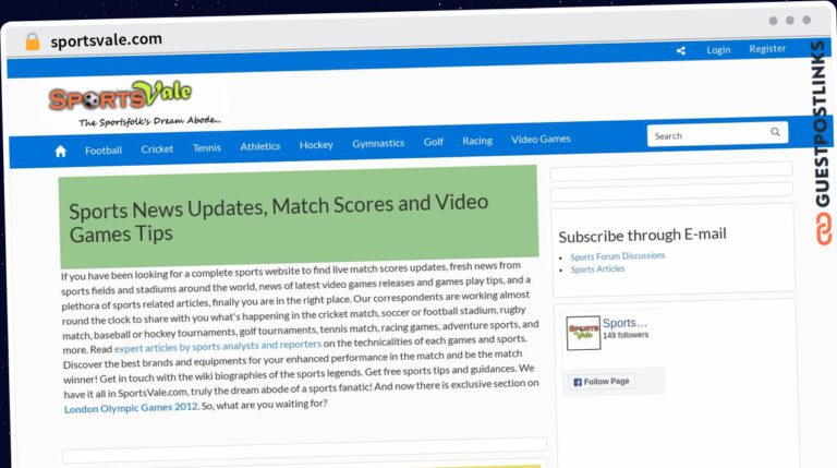 Publish Guest Post on sportsvale.com