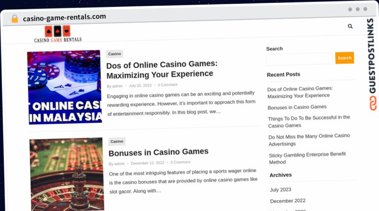 Publish Guest Post on casino-game-rentals.com