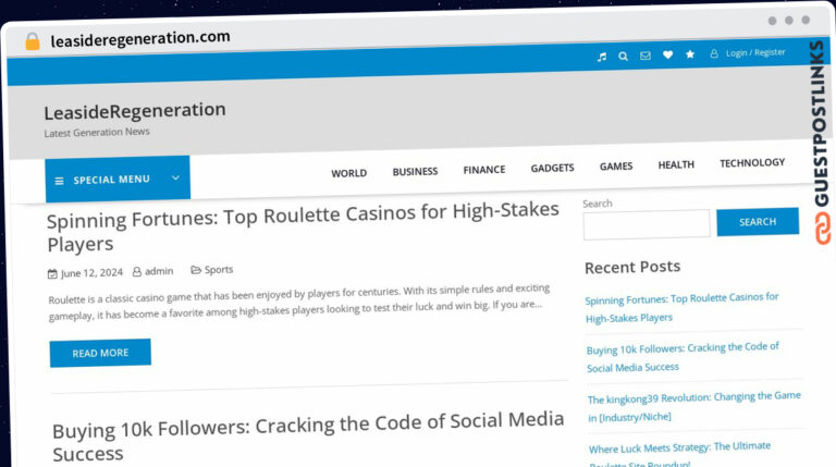 Publish Guest Post on leasideregeneration.com