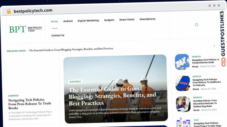 Publish Guest Post on bestpolicytech.com