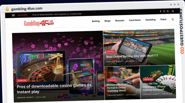 Publish Guest Post on gambling-4fun.com