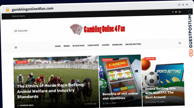Publish Guest Post on gamblingonline4fun.com