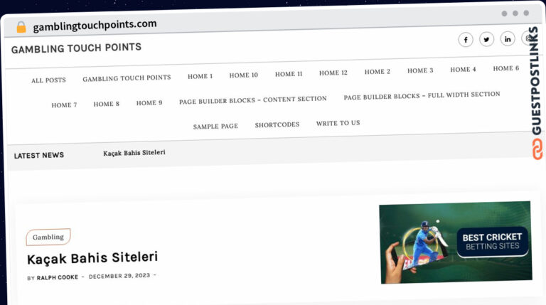 Publish Guest Post on gamblingtouchpoints.com