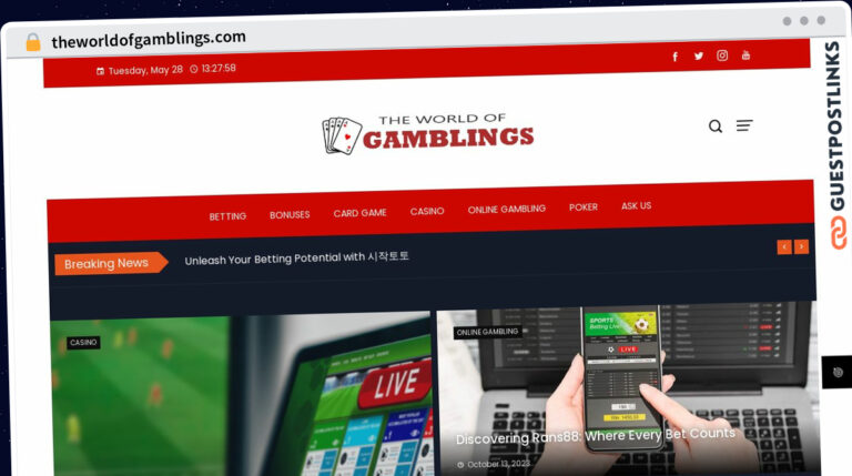 Publish Guest Post on theworldofgamblings.com