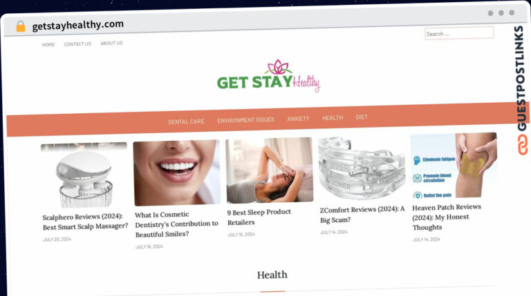 Publish Guest Post on getstayhealthy.com