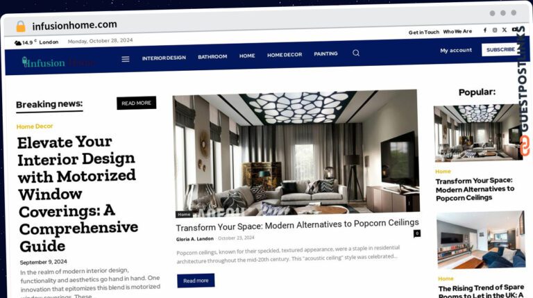 Publish Guest Post on infusionhome.com