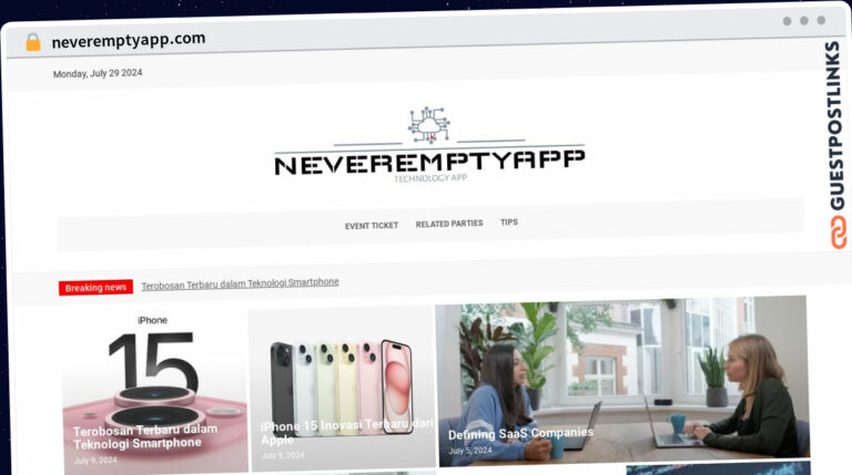 Publish Guest Post on neveremptyapp.com