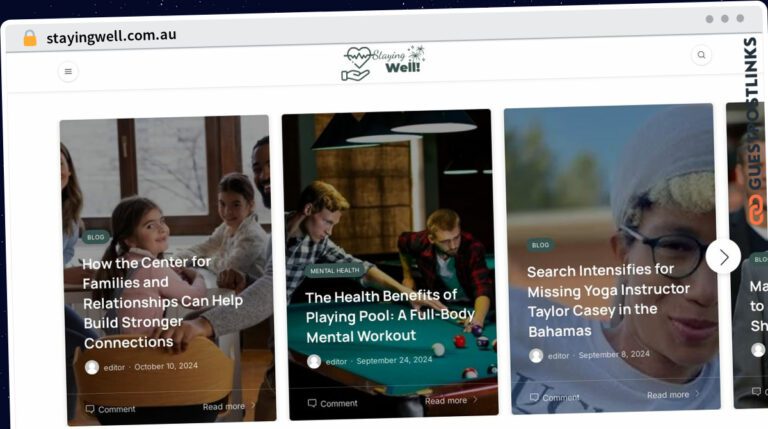 Publish Guest Post on stayingwell.com.au