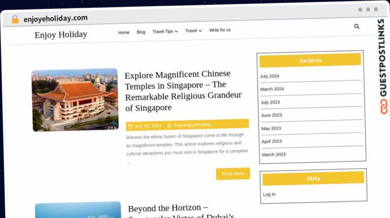 Publish Guest Post on enjoyeholiday.com