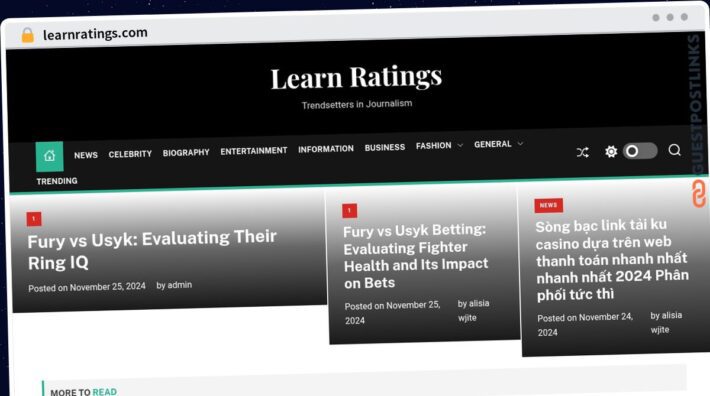 Publish Guest Post on learnratings.com