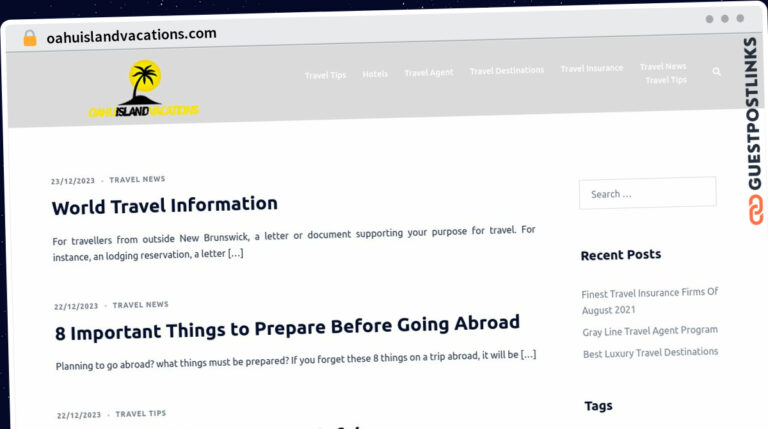 Publish Guest Post on oahuislandvacations.com