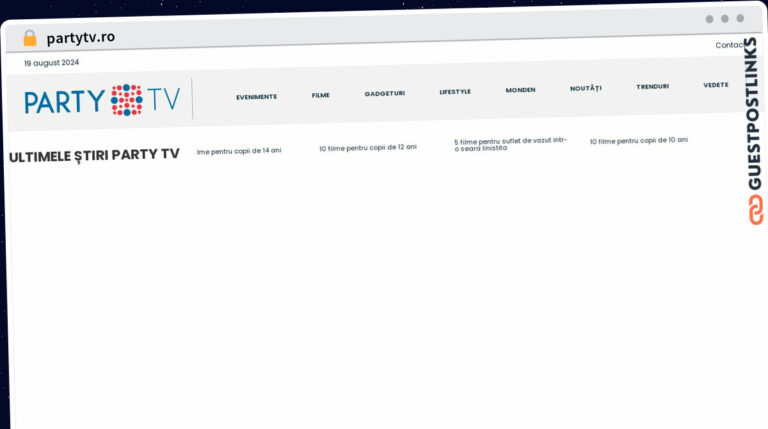 Publish Guest Post on partytv.ro