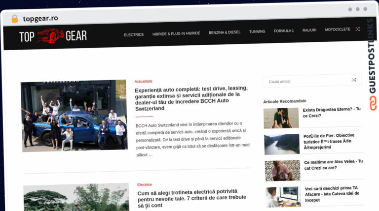 Publish Guest Post on topgear.ro
