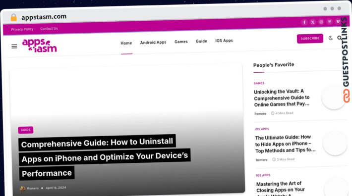 Publish Guest Post on appstasm.com