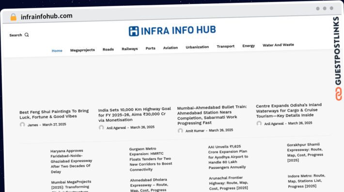 Publish Guest Post on infrainfohub.com
