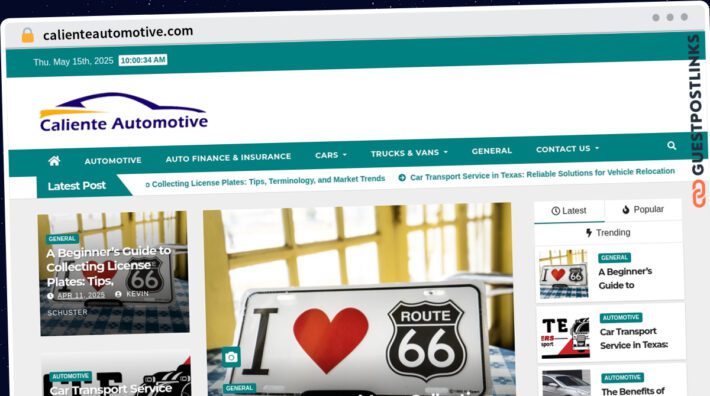 Publish Guest Post on calienteautomotive.com