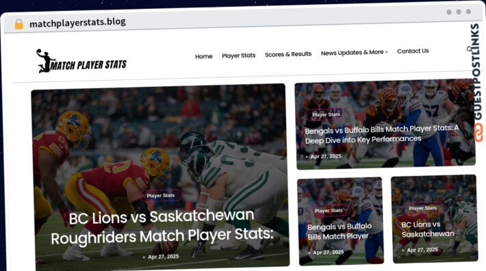 Publish Guest Post on matchplayerstats.blog