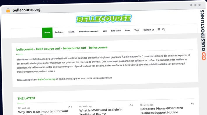 Publish Guest Post on bellecourse.org