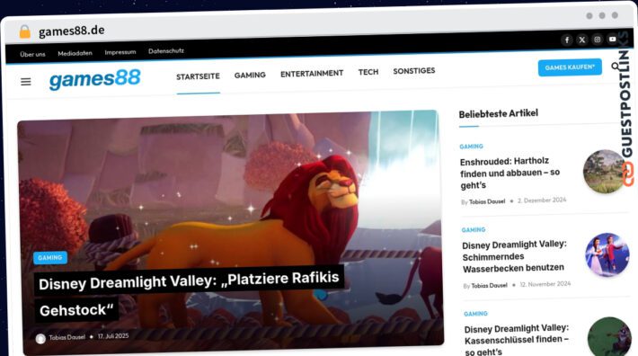 Publish Guest Post on games88.de