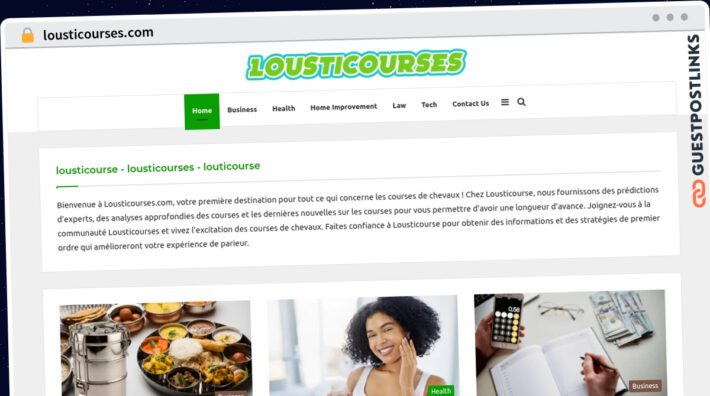 Publish Guest Post on lousticourses.com