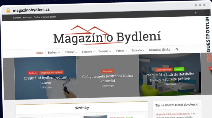 Publish Guest Post on magazinobydleni.cz