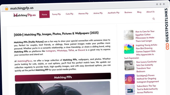 Publish Guest Post on matchingpfp.us