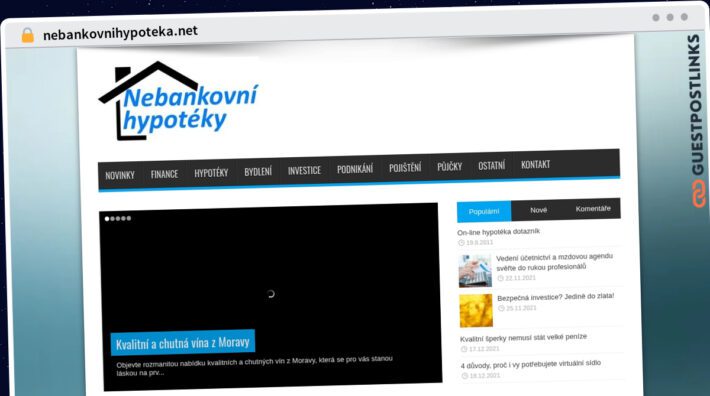 Publish Guest Post on nebankovnihypoteka.net