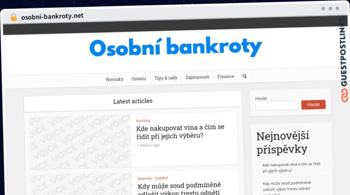 Publish Guest Post on osobni-bankroty.net